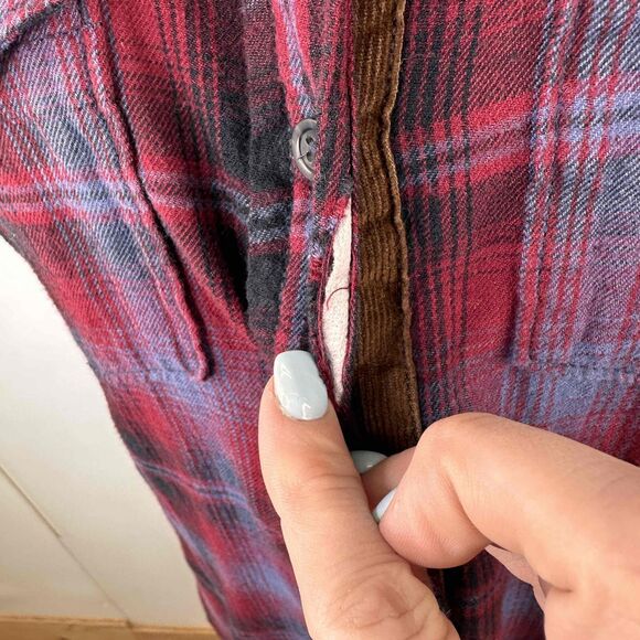 KAVU Jurnee Multicolor Plaid Pattern Flannel Shirt Dress Size Small - Picture 10 of 11